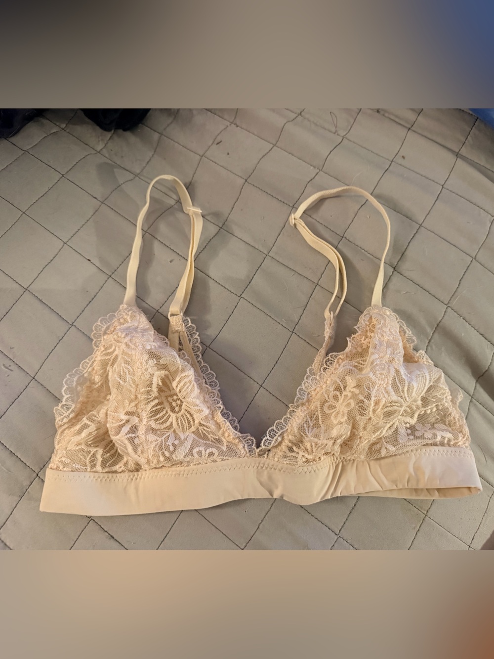 Aerie Lace floral bralette sheer wirefree triangle coquette